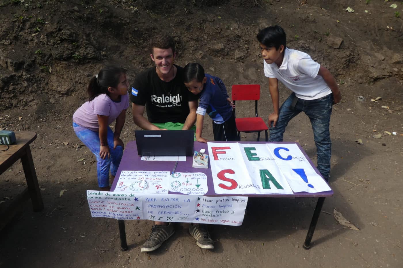 Interacting with community members in Valle de Casas.