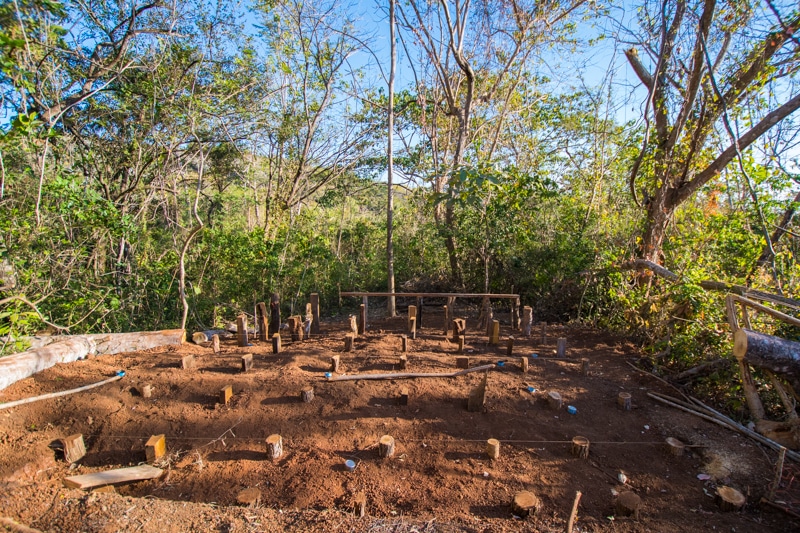 The original foundations of the cabin.