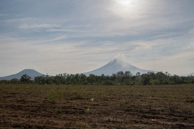 View of Momotombo volcano.