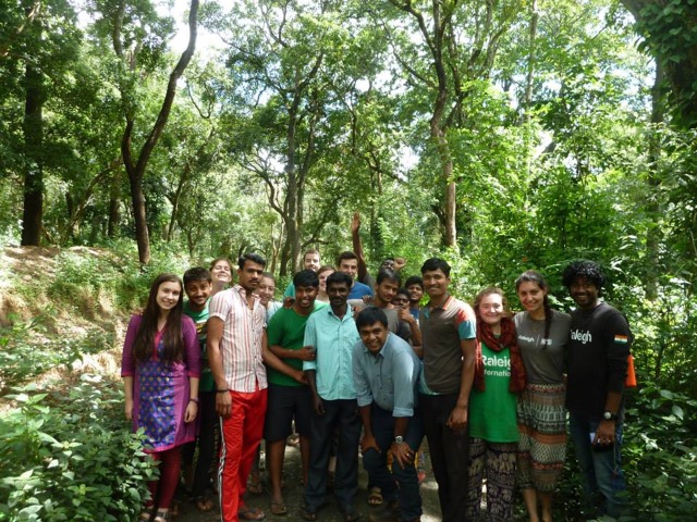 Charlie 5 in Meenu Kolli Hadi with Village Leader (Molly in Green Raleigh International top with red scarf)