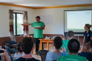 Dipesh delivers earthquake training to the venturers