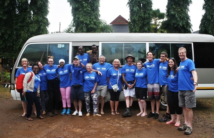 JOA team before boarding bus to Katurukila, after their preparatory training in Morogoro