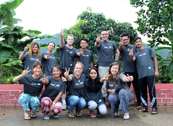 back row, left to right- Merina, Kimberley, Ethan, Ram Raj, Darragh, Shashi (In-country team leader), Laxman front row, left to right- Elaine, Merry, Beth (UK team leader), Suneeta, Caroline