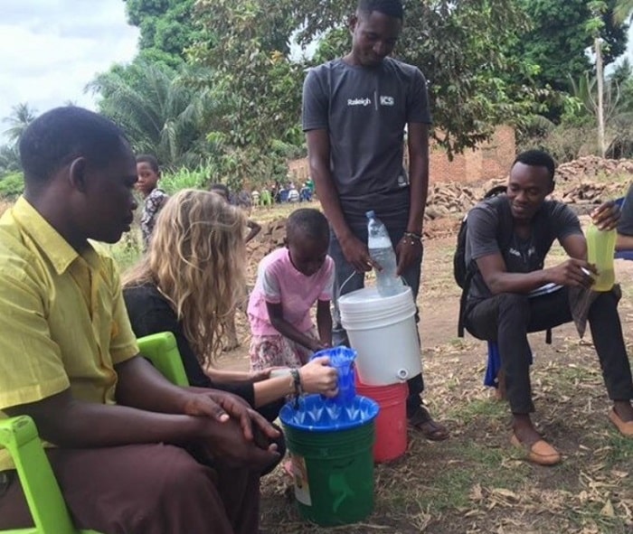 Pictured in Bwawani, Kilombero in October 2017 teaching the six stages of hand washing to a group of youths at one of our mobilisation meetings. 