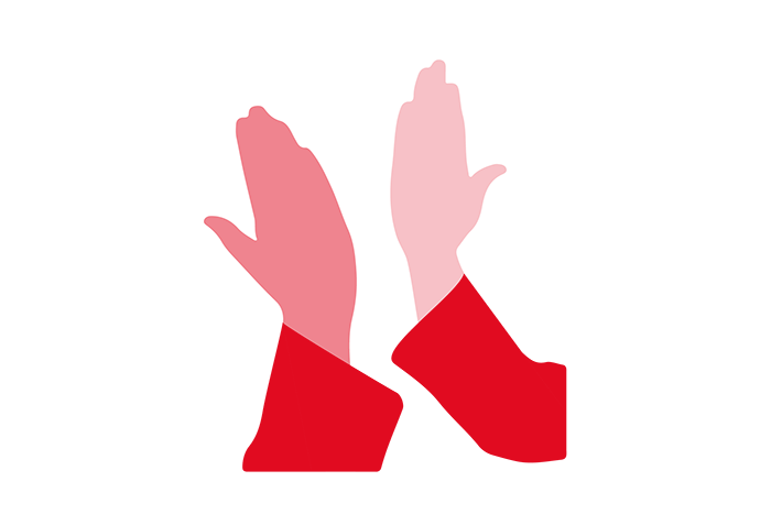 Two hands high-fiving
