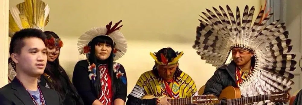 Group of indigenous people performing
