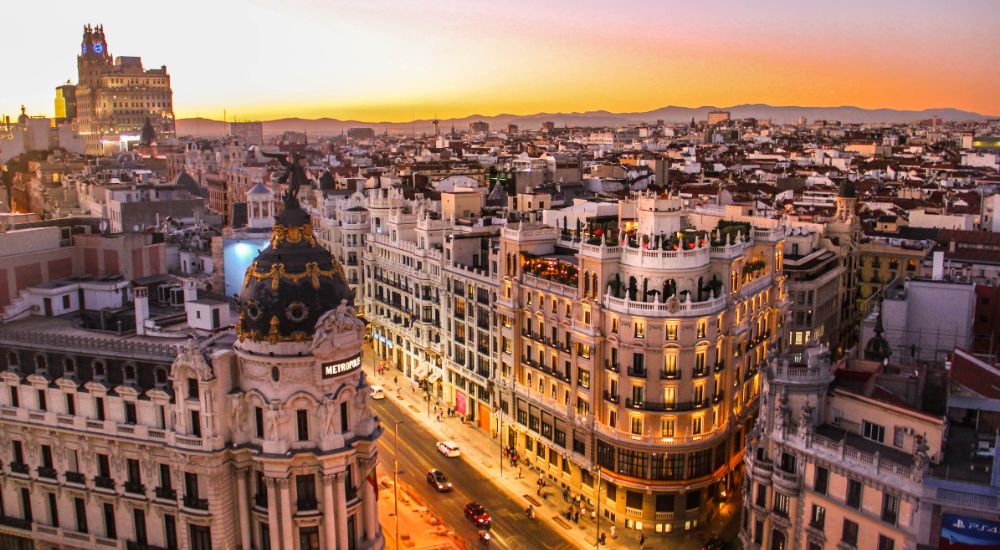aerial photography of a city during sunset in Barcelona