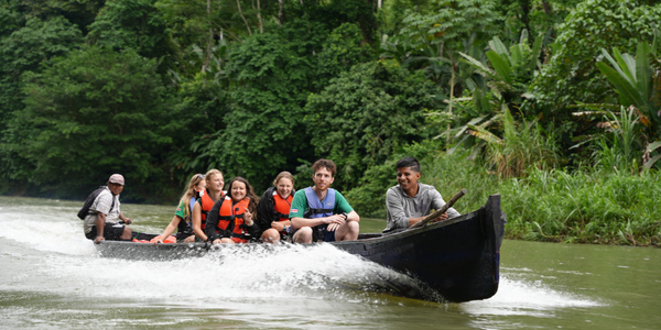 Raleigh venturers in the river in Borneo