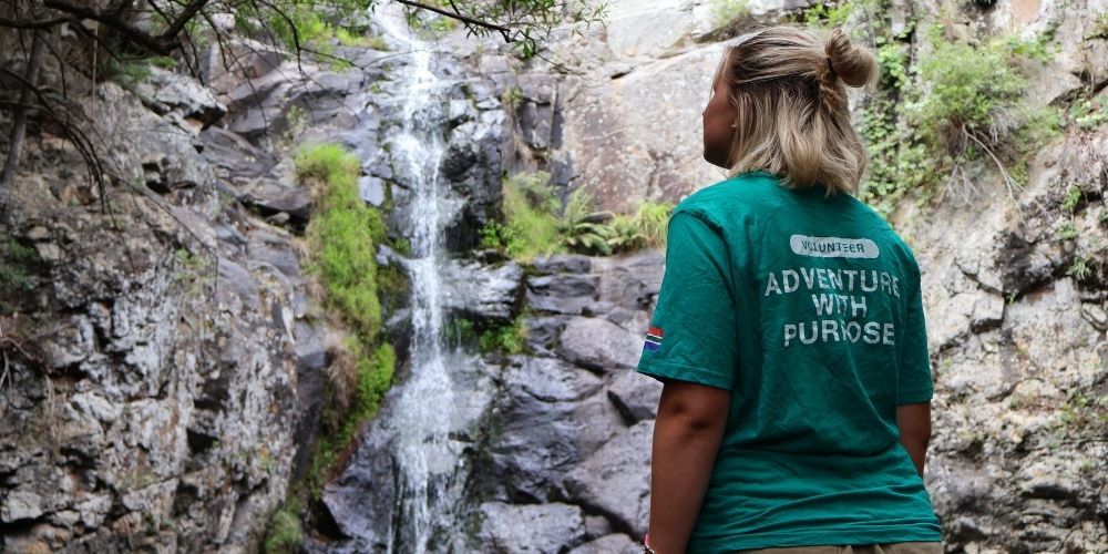 Venturer at a waterfall in South Africa